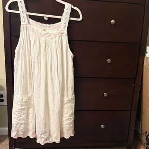 Free People white embroidered mini dress NWOT